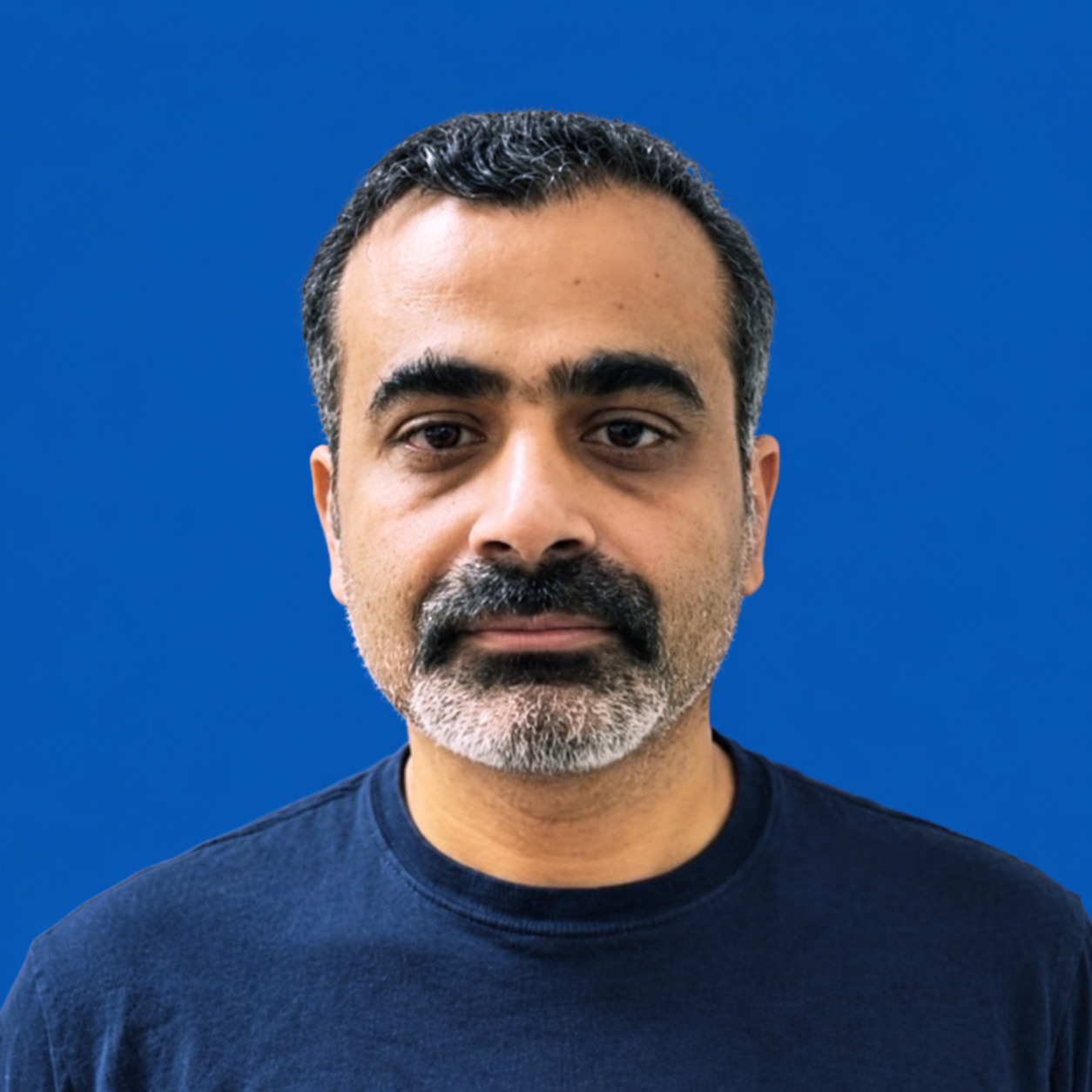 Professional Portrait on Blue Background